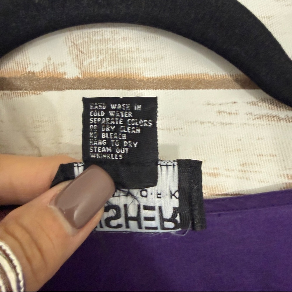 Eileen Fisher Purple Lagenlook 100% Silk Oversized Blouse M/L - Picture 5 of 5